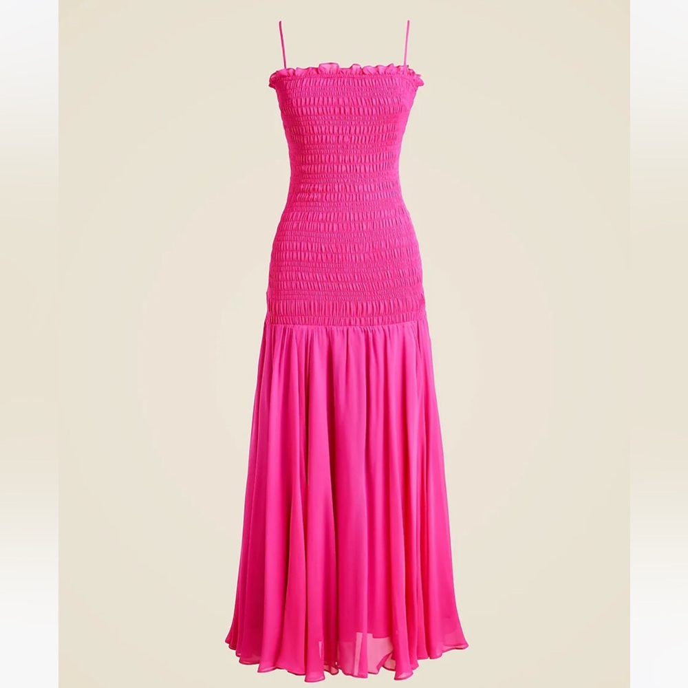 Jcrew Collection smocked chiffon dress